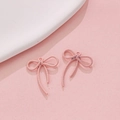 Pink macaron alloy bow pendants with spiral texture for DIY jewelry and accessories - Pink Spiral Texture (27#)