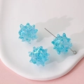 Iridescent blue thorn ball resin beads for DIY earring and hair clip jewelry making - Blue Aurora Thorn Ball (2#)