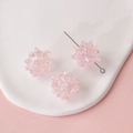 Pink iridescent starburst resin beads with silver pins for DIY jewelry making - Pink Aurora Starburst Ball (6#)