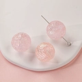 Light pink iridescent round resin bead with crinkle texture for DIY jewelry making - Light Pink Wrinkled Texture Ball (7#)