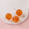 Amber orange resin round beads with lava texture for DIY jewelry and hair accessories - Amber Orange Lava Ball (12#)