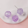 Faceted iridescent purple resin beads with metallic needle for DIY jewelry making - Purple Faceted Aurora Ball (13#)
