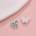 Light blue butterfly alloy pendant charm with gradient crystals for DIY jewelry making - Silver Blue Green Gradient Butterfly (40#)