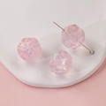 Pink faceted resin beads with iridescent finish for DIY jewelry and hair accessories - Pink Irregular Faceted Ball (16#)