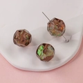 Iridescent dark coffee faceted beads with laser foil insert for DIY resin jewelry making - Dark Coffee Iridescent Foil Ball (17#)