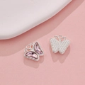 Pink teardrop crystal butterfly pendant with silver alloy metal base for jewelry DIY - Silver Pink Gradient Butterfly (42#)