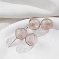 Pink translucent handmade glass beads with gold glitter and spiral texture for DIY jewelry - Single Piece Price / Pink Gold Powder Spiral (1#)