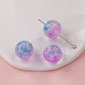 Transparent round resin beads with blue and purple foil flakes for DIY jewelry - Purple Blue Foil Cracked Ball (20#)