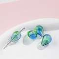 Blue-green gradient drop-shaped glass beads with black striped patterns for DIY jewelry - Blue-Green Gradient Black Line Style (5#)