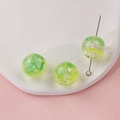 Transparent resin beads with green glitter foil for DIY jewelry and hair accessories - Yellow Green Foil Cracked Ball (21#)