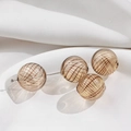 DIY glass bead with brown spiral line texture for jewelry making and earrings - Single Piece Price / Dark Brown Silk Spiral (4#)