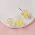 DIY transparent resin beads with yellow floral sequins for jewelry and hair accessories - Yellow Petal Decor Ball (22#)
