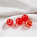 Red spiral pattern hollow glass beads for DIY earrings and bracelet jewelry accessories - Single Piece Price / Red Yellow Dynamic Spiral (5#)