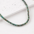 Perle Heishi in pietra naturale verde 4x2mm con texture minerale per gioielli - 20 / Quattro Verdi