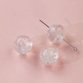 DIY iridescent clear resin beads with silver eye pins for jewelry making projects - Aurora Iridescent Glitter Ball (23#)