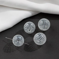 DIY glass beads with white spiral net patterns for handmade jewelry and earring making - Single Piece Price / White Line Clear Grid (6#)