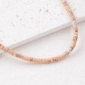 Perline Heishi piatte 4x2mm con motivi marmorizzati arancioni bianchi e blu per gioielli - 20 perline / Rossore Rosato