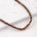 Natural tiger eye stone 4x2mm rondelle beads for sunset orange DIY jewelry making - Fire Brick Red