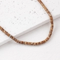 Brown map jasper 4x2mm heishi beads for natural stone bracelet and jewelry making - Tiger Skin Brown