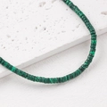 Perle in malachite verde scuro 4x2mm con strisce naturali per creazione di gioielli fai-da-te - Verde Pavone