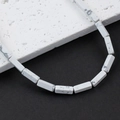 Rectangular white turquoise loose beads with natural grey veins for DIY jewelry making - Ink Painting