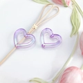 Ciondoli a cuore viola cangianti con rivestimento UV per la creazione di gioielli DIY - Cuore Traforato (1#) / 1 Pezzo/Confezione / Viola