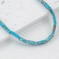 Sky blue 13x4mm rectangular natural stone tube beads for DIY jewelry making - Sea Blue