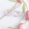 Perline a cuore in acrilico iridescente per gioielli fai da te e ciondoli per telefono - Cuore Cavo (5#) / 1 Pezzo/Confezione / Rosa