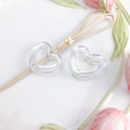 Perline a cuore con rivestimento AB colorato per catene per cellulari fai-da-te - Cuore svuotato (6#) / 1 Pezzo/Confezione / Trasparente