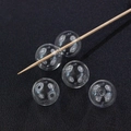 Clear round glass bubble beads with hole for DIY jewelry making and earring design - 12mm / Transparent Opposite Holes