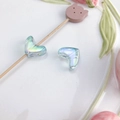 Perline di vetro iridescenti a forma di cuore per gioielli artigianali fai-da-te - Piccolo Cuore (8#) / 1 Pezzo/Confezione / Blu