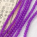 Translucent purple 8mm glass beads for DIY necklaces and earrings with glossy finish - Bellflower Purple