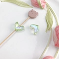 Perla a cuore verde chiaro iridescente con finitura aurora per gioielli fai da te - Piccolo Cuore (9#) / 1 Pezzo/Confezione / Verde