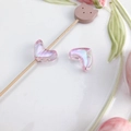 Perle a cuore iridescenti rosa viola con finitura aurora per gioielli fai da te - Piccolo Cuore (11#) / 1 Pezzo/Confezione / Rosa