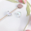 Incantevoli perle a forma di cuore placcate UV iridescenti per gioielli fai-da-te e ciondoli - Piccolo Cuore (12#) / 1 Pezzo/Confezione / Trasparente