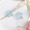 Perline fai-da-te iridescenti a stella con foro centrale su spiedino per gioielli - Stella Cava (14#) / 1 Pezzo/Confezione / Blu