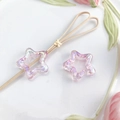 Perline fai-da-te a forma di stella olografica in rosa e viola con finitura lucida - Stella Cava (17#) / 1 Pezzo/Confezione / Rosa