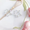 Perline a forma di stella con finitura UV aurora per catene di telefoni e gioielli DIY - Stella Cava (18#) / 1 Pezzo/Confezione / Trasparente