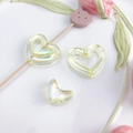 Perline a cuore in acrilico giallo aurora per gioielli e ciondoli per cellulari - Set Gioielli Cuore / Confezione da 3 / Giallo
