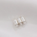Three pieces of bright silver magnetic jewelry clasps for DIY bracelet and necklace - Shiny Silver: 12*5mm