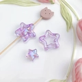 Ciondoli a stella viola cangianti per la creazione di catene per cellulari fai-da-te - Set Stellato / Confezione da 3 / Viola