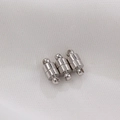3-piece set of silver-tone cylindrical magnetic clasps for DIY jewelry making and repair - White Gold Tone: 12*5mm