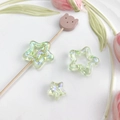 Perline a stella con rivestimento UV per gioielli fai-da-te in varie forme e dimensioni - Set Stellato / Confezione da 3 / Verde