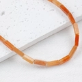Orange natural stone rectangular tube beads for vintage DIY jewelry making - Apricot