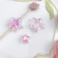 Perline fai-da-te a cuore e stella rosa iridescente con rivestimento AB per gioielli - Set Stellato / Confezione da 3 / Rosa