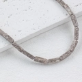 Square natural stone beads in retro brown coral jade for DIY jewelry making - Grayish Brown