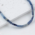 Blue sodalite natural stone rectangular tube beads for DIY bracelet and jewelry making - Blue Grey