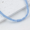 Light blue cylindrical natural stone beads for DIY jewelry making on white stone - Ice Blue