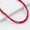 Polished rectangular red natural stone beads for DIY vintage jewelry making - Vibrant Red