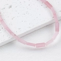 Pink natural stone square beads strands with translucent texture for DIY jewelry making - Light Pink